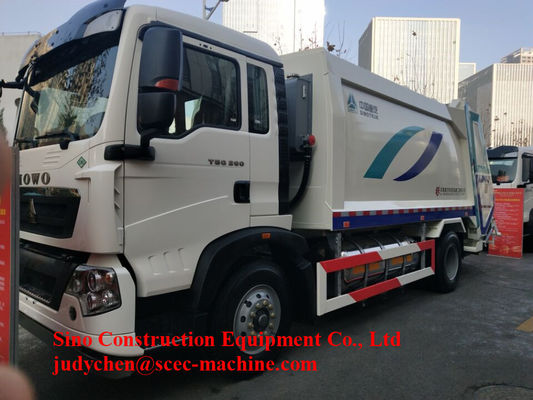 Sinotruk Howo 4x2 Rubbish Truck 12m3 Hydraulic Lifting 290hp 2m3 Filler Capacity